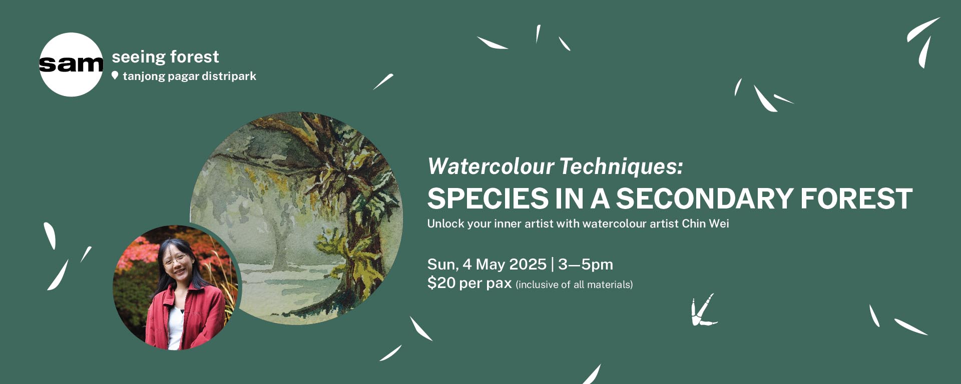 Watercolour Techniques - Species in a secondary forest